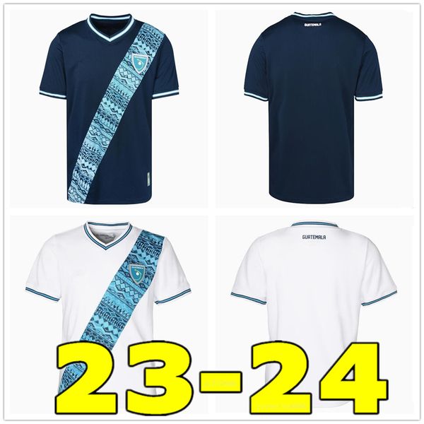 2023 2024 Guatemala Milli Takımı Erkek Futbol Formaları 23 24 LOM OSCAR SANTIS Ev Beyaz Deplasman Mavi Futbol Gömlek Kısa Kollu