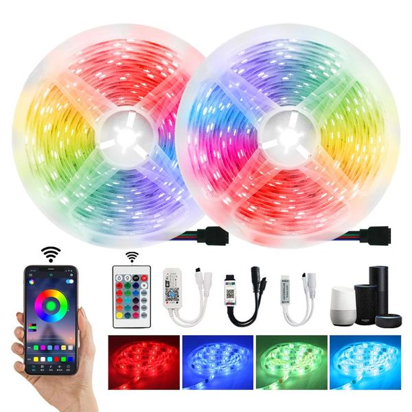 Şeritler Şerit Işıkları Us RGB Fiş RGB Su Geçirmez Esnek Şerit DC WiFi Bant Diyot Yatak Odası Dekorasyonu