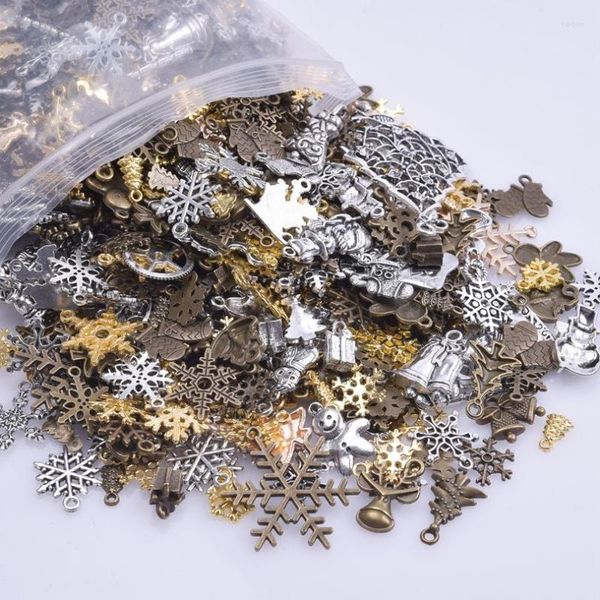 Charms 10/20/30 Stück Vintage zufällige Weihnachten Hirsch Schnee Socken Baum Handschuhe Weihnachtsmann Anhänger Erkenntnisse tibetischen Schmuck Bulk Kits