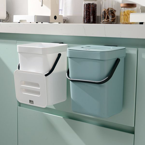 Lixeira de desperdício Bin de composto para balcão de cozinha Lixo pequeno pode cobrir sob a pia 3L 5L Bin Bin Kitchen Trash 230330