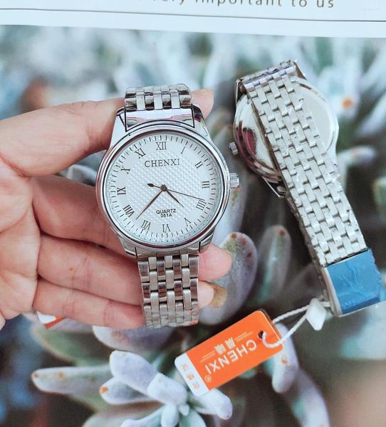 Armbanduhren CHENXI Moderne schlichte Design Herren Quarzuhr Silber Edelstahl Armband Armbanduhr Herren
