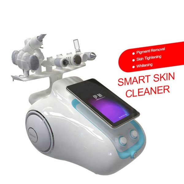 Intelligent 6 em 1 Skin Revitazer MicrodermoBrasion Equipamento de RF Cuidado de pele Casca de jato de limpeza profunda Hidreling Hydro para remoção de acne facial Máquina de beleza de poros de acne facial