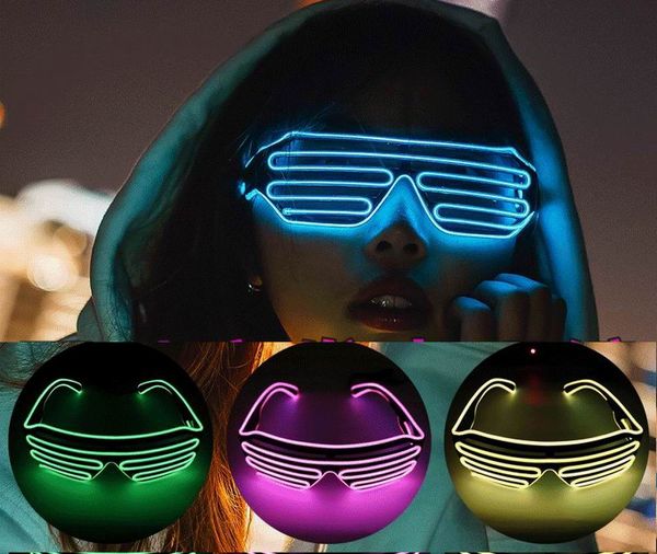 LED-LED-Brille, Jalousien, leuchtende Brille, fluoreszierende Tanzrequisiten für Nachtclub- und Partydekoration, Mode-Sonnenbrille, Partydekoration, Geburtstagsgeschenk-Accessoire