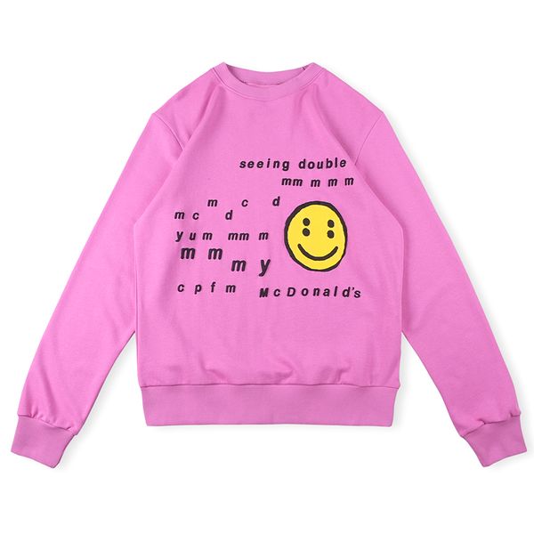 23FW Pembe Hoodies Sweatshirts Artı Beden Erkekler Kadın Köpük Mektup Baskılı Hip Hop Polar Erkek Üstleri