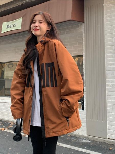 Damen Jacken Winter Vintage Oversize Dicke Warme Kapuzen Frauen 2023 Koreanische Mode Streetwear Lose Baumwolle Gefütterte Mäntel Kleidung