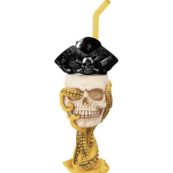 Neueste Bunte Harz PirateSkull Octopus Standpfeifen Wasserpfeife Shisha Rauchen Trockenkräuter Tabak Filterschüssel Eiskuchen Wasserpfeife Bong Handpfeifen DHL