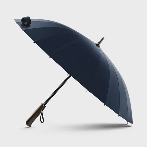 Regenschirme Regenschirm 24 starker windfester Regenschirm aus Glasfaser mit Holzgriff und langem Griff SNO88 230330