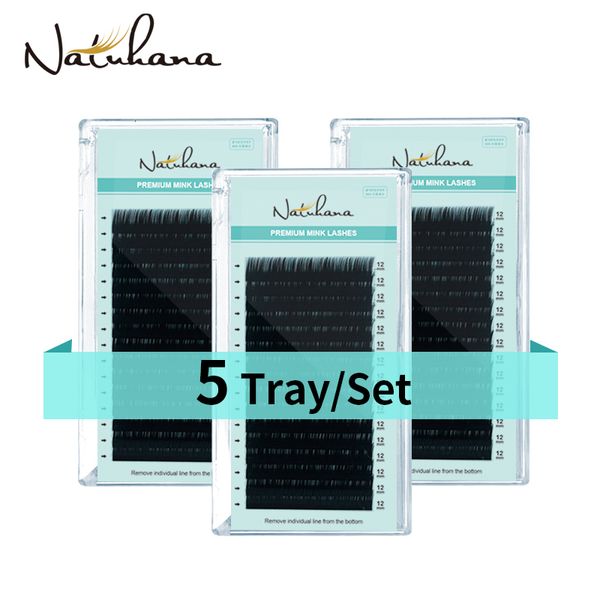 Инструменты макияжа Natuhana Оптовая 5 Boxesbatch of Artificial Enselashes Extension Set B C D Curly Silk Personal Fake 230330