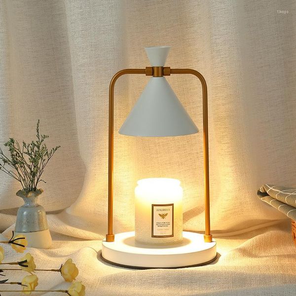 Portacandele Lampada Scaldino elettrico Tavolo Camera da letto Atmosfera romantica Bruciatore Luce notturna Decorazione della casa Ornamenti