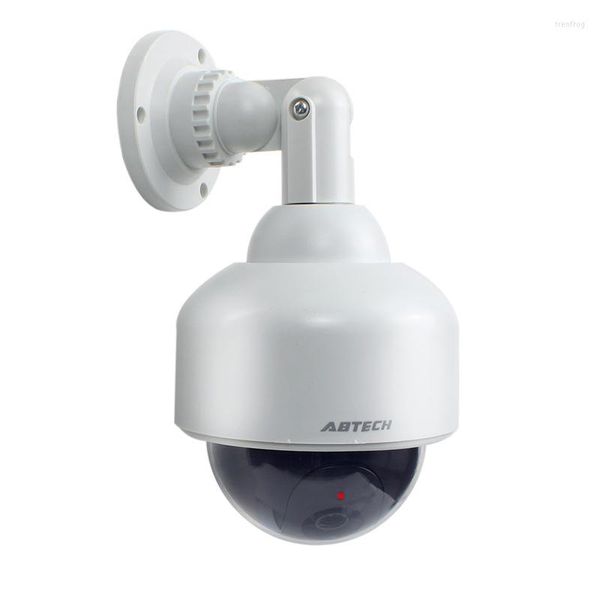 Telecamera dome fittizia di sicurezza finta con 1 sistema di sorveglianza CCTV a luce rossa lampeggiante per interni ed esterni