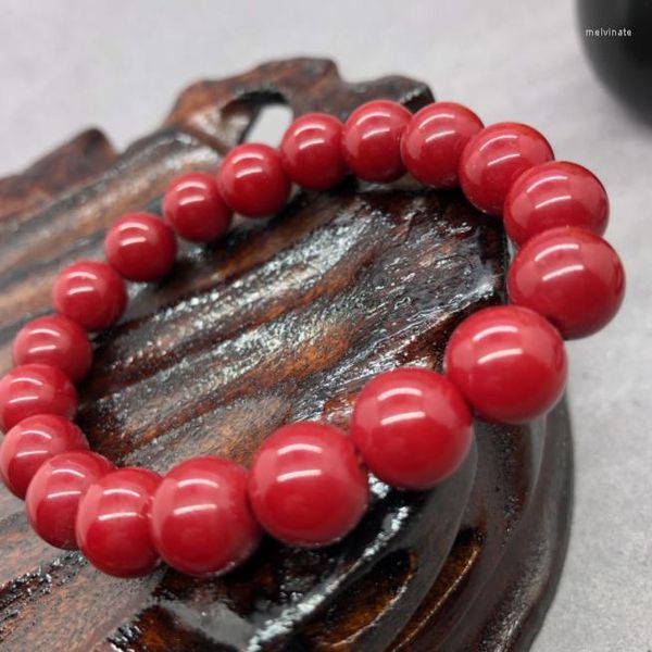 Strang Nachahmung Koralle Rot Glasperlen Armband Naturstein Armreif 6 8mm Mann Geschenkkette