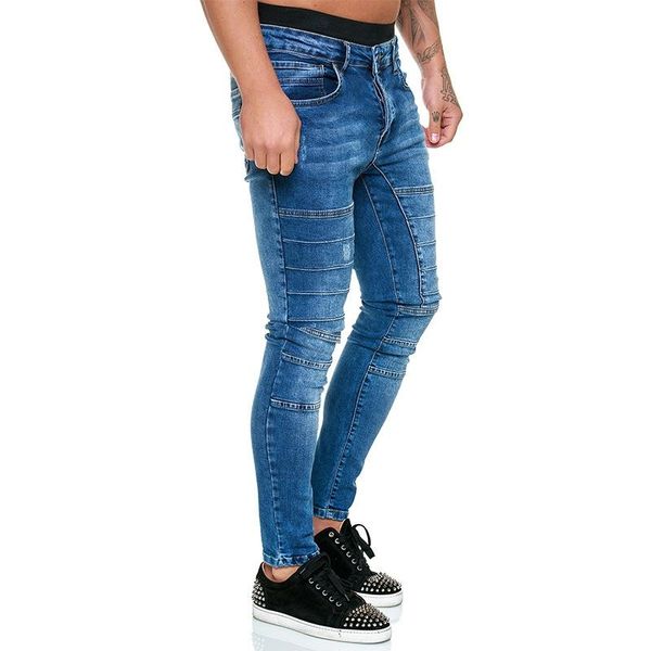 Jeans masculinos Men roupas rasgaram calças de perna larga de perna largo Moletom Moletom Masculino Modos de moda de moda de cargo Joggers