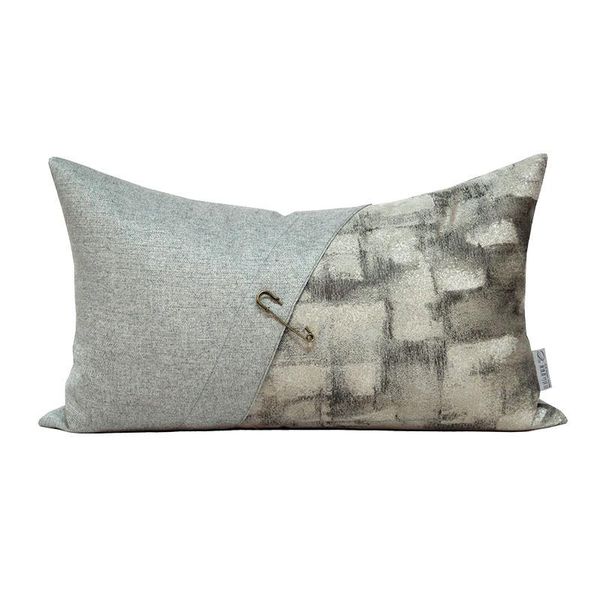 Travesseiro /decorativo moderno simples s sólido cinza casas decorativa design de metal travesseiros de cintura para o sofá da sala de estar decoração