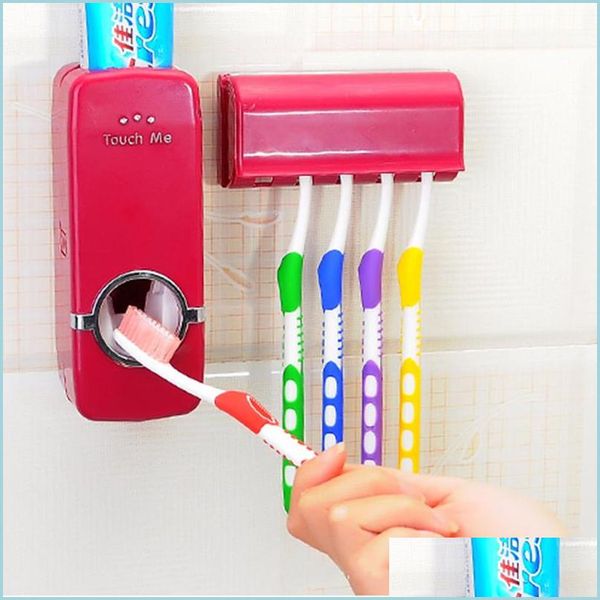 Titulares da escova de dentes Matic Tootaste Dispensador Organizador de armazenamento Mount Rack Rack de família Acessório da família Droga Drop Home GA DH2HY