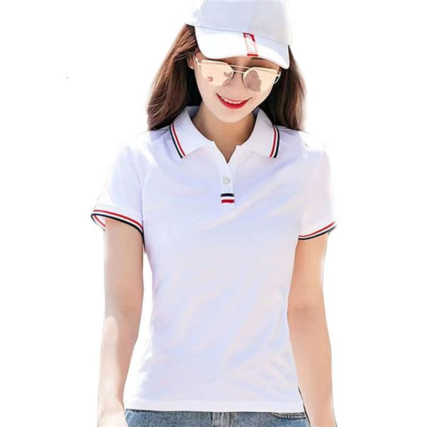 Damen Polos Fashion Design Sommer Baumwolle Damen Shirts Kurzarm Casual Revers Sportswear T-Shirts Kleidung Slim Damen Tops 230330