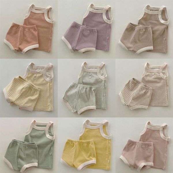 Kleidung Sets Kinder Koreanstyle Sommer Baby Anzug Baumwolle Sling Coole Weste Top Fart Pants Home Kleidung