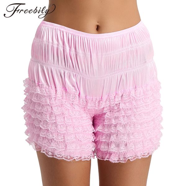 Shorts femininos sexy feminino babados verão casual shorts bloomers rendas sissy babados calcinhas em camadas meninos shorts feminino clube vestido dança shorts 230330