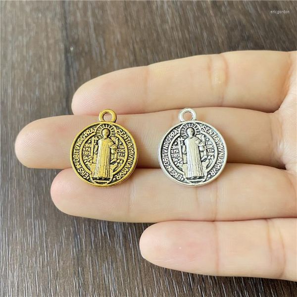 Ciondolo Disc Lega Metal Pendant Sacerdote Cross Faith per gioielli che producono preghiere fai da te Accessori per la collana del braccialetto