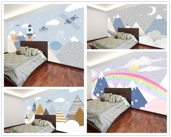 Sfondi Papel De Parede Personalizzato Geometrico Moderno Picchi di montagna Carta da parati 3d Murale Soggiorno Tv Parete Camera da letto Decorazioni per la casa