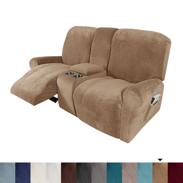 Yastık dekoratif yastık yatıştırıcı kanepe kapaklar 2 Seather ile Seather Velvet Streç Loveseat Slipcovers Orta Konsol 230330