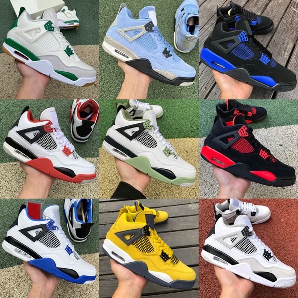 2023 Männer Frauen Basketballschuhe 4 Top 4s Military Black Cat Red Thunder Sail University Blue White Oreo Fire Pure Money Midnight Navy Herrengröße 36-47