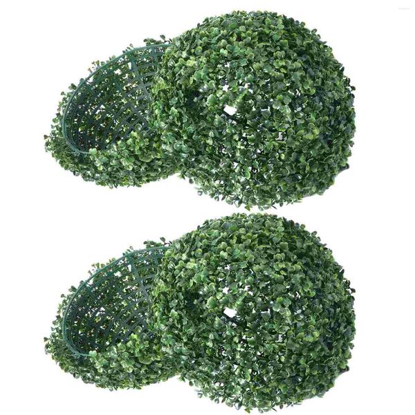 Dekoratif Çiçekler Sahte Topiary Balls Ev Bitkileri İç Mekanlarda Simüle Milano Ball Noel Düğün Yeşil