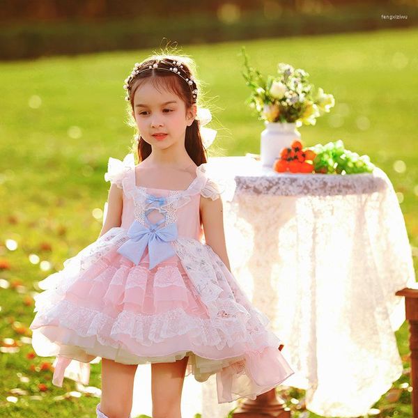 Mädchenkleider Einzelhandel Wunderschönes Abendkleid Baby Lace Sling Prinzessin Tutu Kids Formal Costume Party For