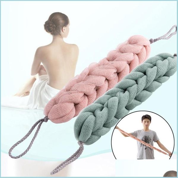 Badebürsten Schwämme Scrubbers Soft Skin Luffa Schwamm Extensible Body Back Scrubber Shower Masr Notwendigkeit Drop Delivery Home Gar Dhz27