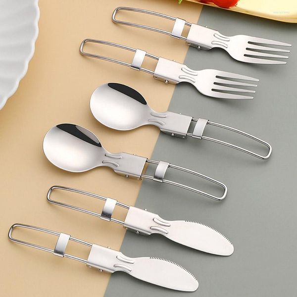 Set di stoviglie 1PC Coltello da forchetta cucchiaio pieghevole creativo Posate da frutta portatili in acciaio inossidabile