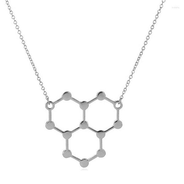 Chaînes 1PC Trendy Hydro Molécule Science Chimie PendentifsColliers Unique Eau H2O Collier Pour Les Femmes Mignonnes