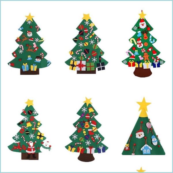 Decorações de Natal Felava árvore Diy Manual Kids Toys Gift Artificial Wall Decoração bebê Drop Educational Drop Home Garden Fe Dhivq