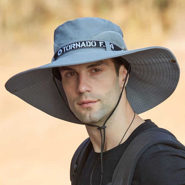 HBP Cappelli Brim per uomini A largo pesca all'aperto Sunromcia Sun Shade Cappello maschile Maschio Maschio Moistura traspirante Sunhat Big Eave Fisherman Cap E51 P230327