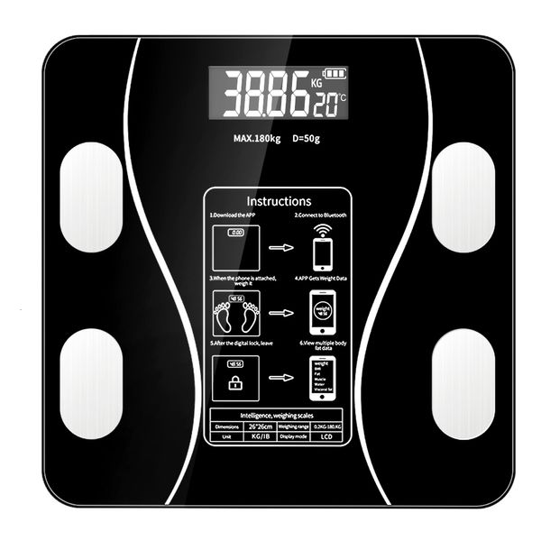 Escalas de peso corporal Analisador de composição digital Intelligent Bluetooth Compatível Banheiro sem fio BMI 230330