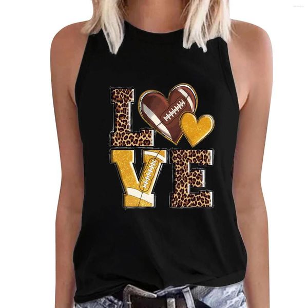 Damen Tanks Damen Sommer Casual Baseball Print Tank Top Ärmellos Rundhals Weste Dachse Seide Tunika Geburtstag für Frauen