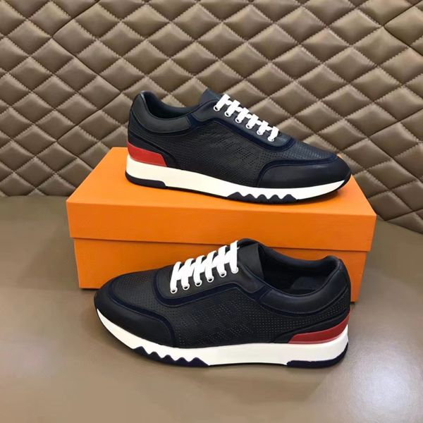 Fashion Casuals Schuhe Herrenfahrer weicher Boden Running Sneakers Paris Laufsteg Low Top Elastic Band Lightness Leder-Netz atmungsaktiv