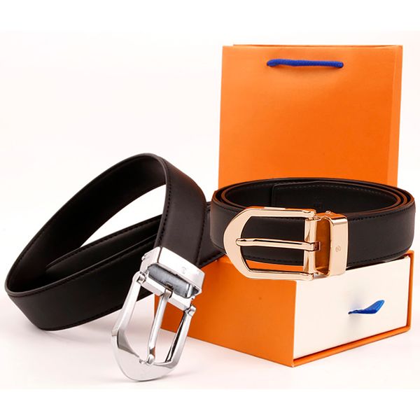 Cinture da uomo Cintura di design di lusso con cinturini con fibbia ad ago in argento dorato per cintura in pelle di vacchetta da donna