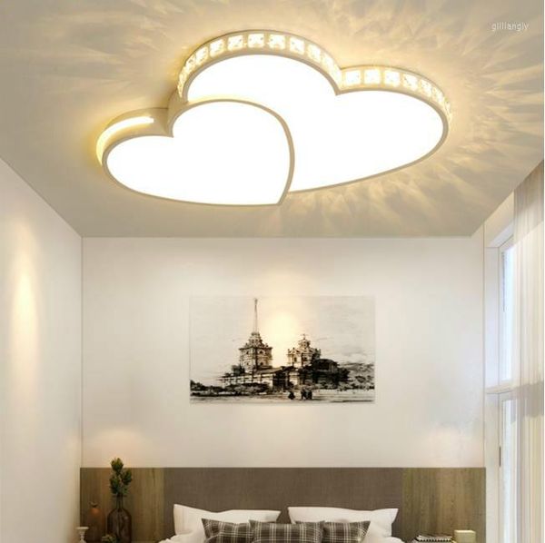 Lustres de lustres de coração LED moderno para a sala de estar quarto de jantar lustre lustre lustre