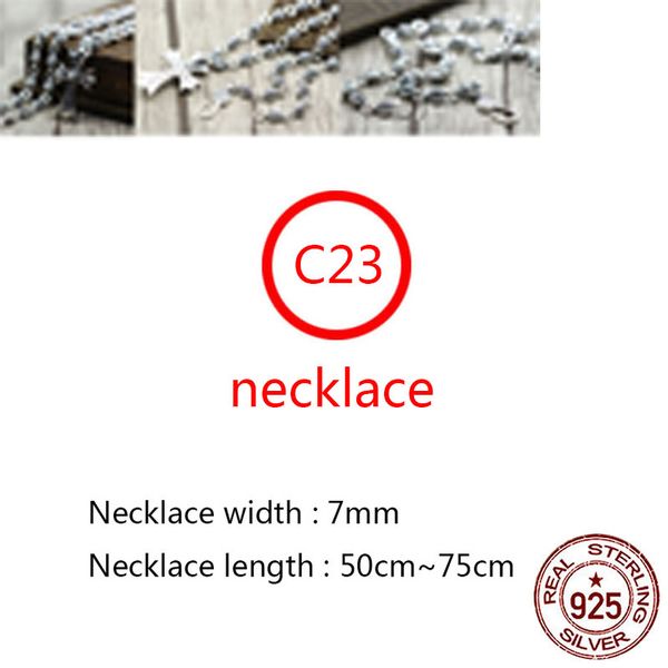 C23 Collana in argento sterling S925 Moda personalizzata Punk Hip Hop Stile Creativo Versatile Retro Croce Fiore Lettera Forma Regalo per gli amanti