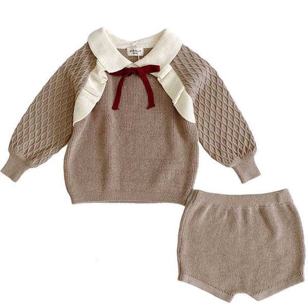 1-4yrs criança criança menino garotas cenas de roupas outono de inverno cardigan suéter com lençómão infantil meninas garotas de malha no estilo coreano P230331