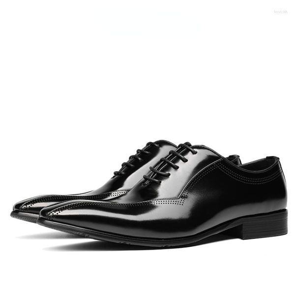 Vestido sapatos de luxo masculino patente designer de couro italiano oxfords moda marrom caseiro preto marrom para masculino genuíno