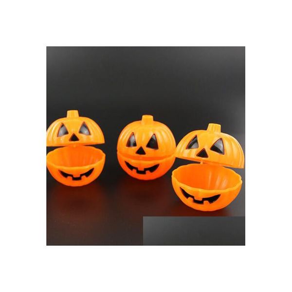 Favor Favor Favor Orange Pumpkin Bucket Halloween Props Tabela Ornamentos de mini artigos engraçados TRATAR TRATAR CANDY CASO COM ER GGA2600 DRO DHCHV