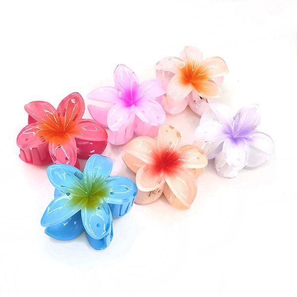 Fashion Candy Color Women Beach Vacation Bohemia Egg Flower Fermagli per capelli Flower Large Hair Claw Hairpin Women Girls Accessories 2182