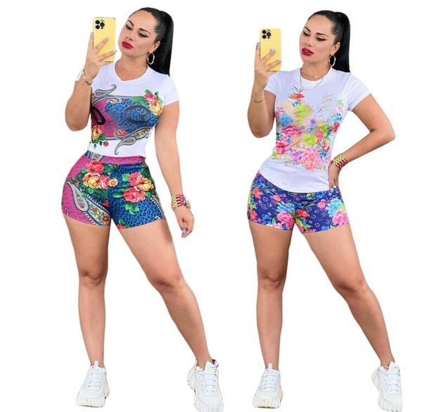 23GDSS novo designer de agasalhos femininos camiseta shorts terno casual de luxo conjunto de 2 peças terno esportivo J2810