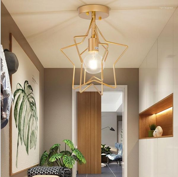 Deckenleuchten Nordic LED Kreative Schlafzimmerlampe Fünfzackiger Stern Industrielle Mode Kinder Licht Einfache Gangeisenlampen