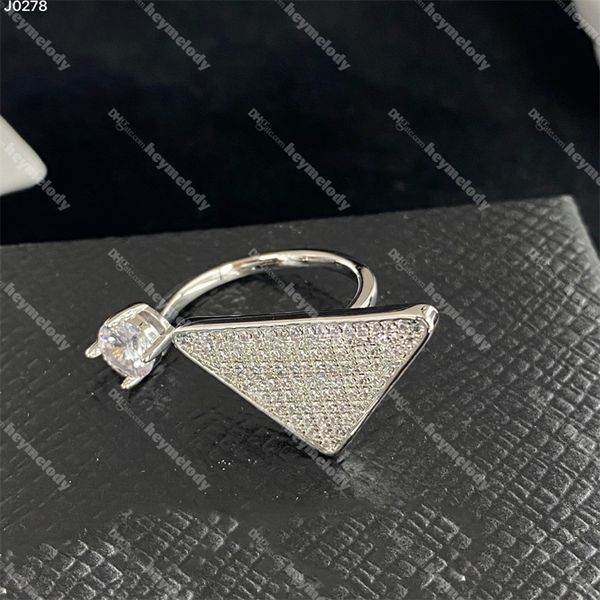 Presente de designer de diamante completo, mulheres, amam anel de estilo moderno de jóias de aço inoxidável com caixa
