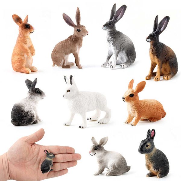 Ação do zoológico simulada Figura Fazenda Brinquedos de Rabbit para crianças Crianças Mini Animal Figure Presente Educacional Decoração de Casa