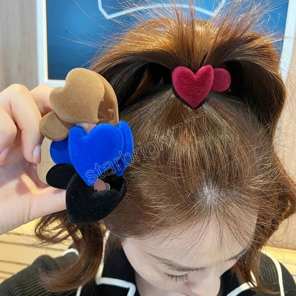 Fermaglio per capelli a cuore vintage da donna, forcine per capelli in acrilico, porta coda di cavallo, moda, copricapo per feste di matrimonio, accessori per capelli