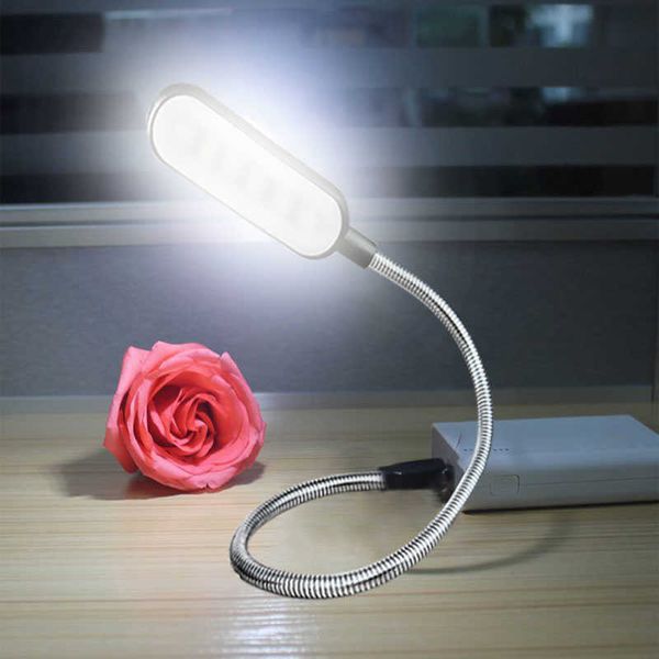 Luzes noturnas flexíveis Bright fofo noturno Light Mini LED livro USB Lâmpada Lâmpada de leitura alimentada por notebook para laptop para estudantes leitor P230331