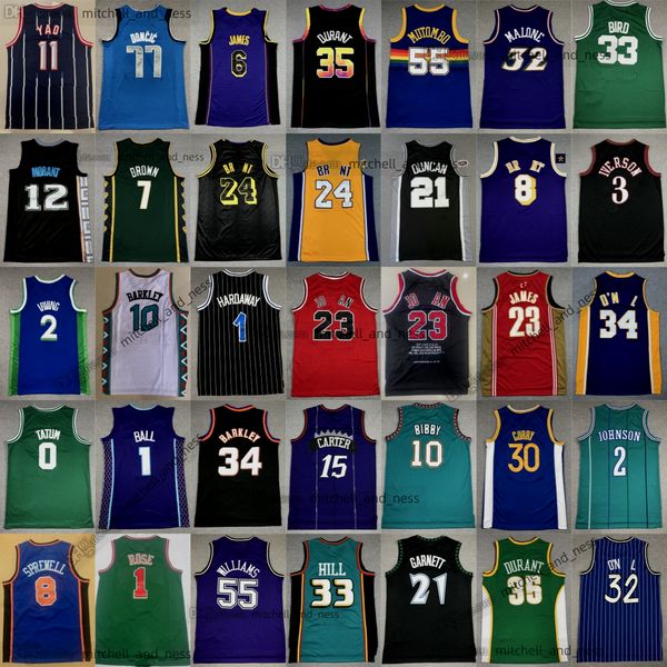 Klassisches Retro-Basketballtrikot Derrick Rose Tyrone Muggsy Bogue Alonzo Mourning Paul Pierce Scottie Pippen Kevin Durant Klay Thompson Jalen Green Westbrook