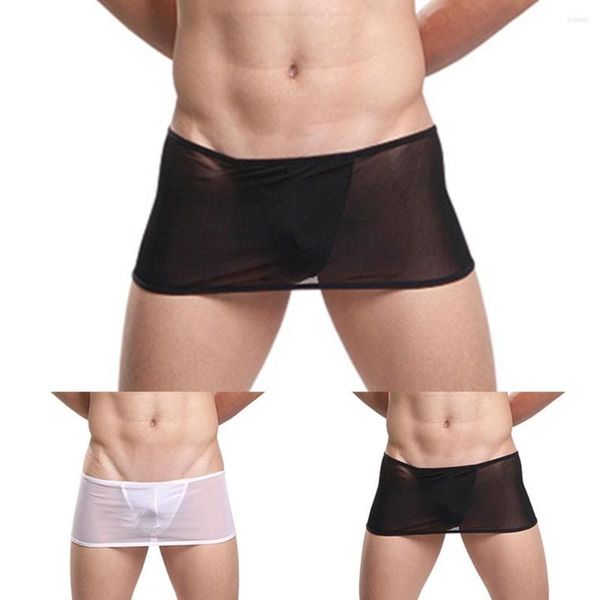 Трусы сексуальные мужчины юбка T-Pants Underwear Ультратонкое прозрачное лун